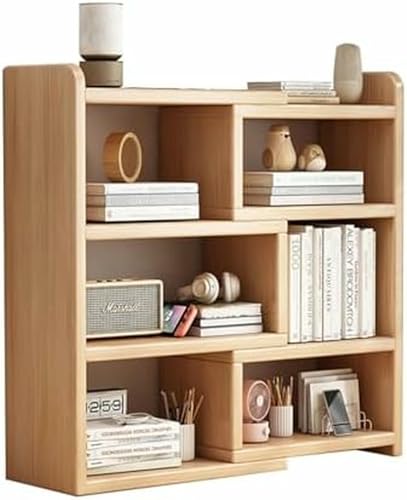 MESCXTY 3-stöckiges Bücherregal, hölzernes Schreibtisch-Bücherregal, einziehbares Tisch-Bücherregal, modernes Schreibtisch-Display, Aufbewahrungs-Bücherregal, erweiterbarer Organizer von MESCXTY