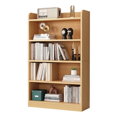 MESCXTY 4-stöckiges, bodenstehendes Bücherregal, Holz-Ausstellungsregal zur Organisation, Mehrzweck-Bücherregal mit offenem Regal, niedriges Bücherregal für Zuhause, Büro, Wohnzimmer, Bett (Natur) MESCXTY 4-stöckiges, bodenstehendes Bücherregal, Holz-Ausstellungsregal zur Organisation, Mehrzweck-Bücherregal mit offenem Regal, niedriges Bücherregal für Zuhause, Büro, Wohnzimmer, Bett (Natur) von MESCXTY