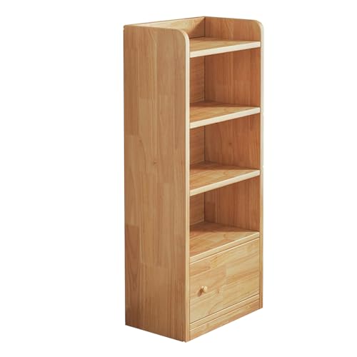 MESCXTY 5-stöckiges Bücherregal mit Türen, freistehendes, schmales Bücherregal, halboffenes vertikales Bücherregal, Ecke aus Massivholz für das Wohnzimmer im Home Office MESCXTY 5-stöckiges Bücherregal mit Türen, freistehendes, schmales Bücherregal, halboffenes vertikales Bücherregal, Ecke aus Massivholz für das Wohnzimmer im Home Office von MESCXTY