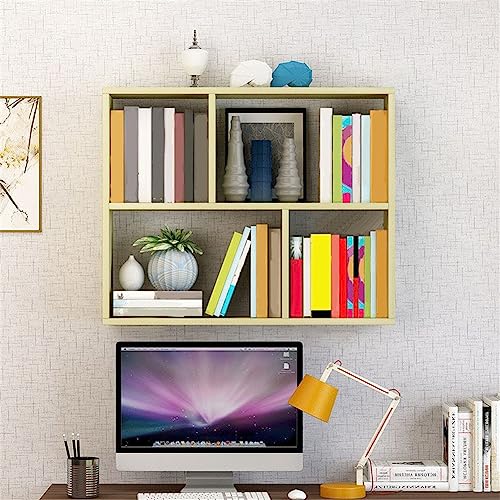 MESCXTY 6"/8" B Modernes Bücherregal aus Holz, Wandregal mit Regalböden, Wandregal, Hängeschrank, Kinderaufbewahrung, Display, Aprikose, 31,5" L x 7,9" 25,6" H von MESCXTY