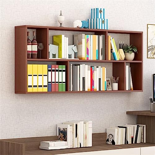 MESCXTY 6"/8" B Modernes Bücherregal aus Holz, Wandregal mit Regalböden, Wandregal, Hängeschrank, Kinderaufbewahrung, Display, Braun, 47,2" L x 7,9" 25,6" H von MESCXTY