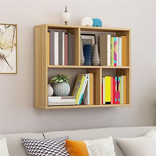 MESCXTY 6"/8" B Modernes Bücherregal aus Holz Wandregal mit Regalböden Wandregal Hängeschrank Kinderaufbewahrung Display Nussbraun 31,5" L x 7,9" 25,6" H von MESCXTY