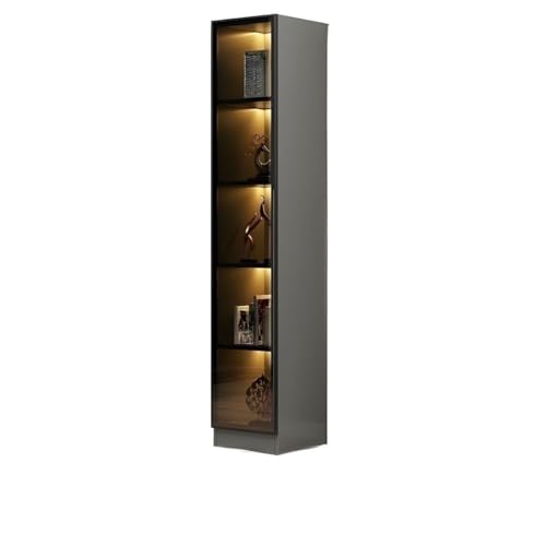 MESCXTY 79" H Bücherregal mit Lagerregalen und klaren Glastüren, Tür, Wandregal, Bodenkombination, Vitrine, Arbeitszimmer, Heimbücherregal ohne Licht, Dunkelgrau, 12" L x B MESCXTY 79" H Bücherregal mit Lagerregalen und klaren Glastüren, Tür, Wandregal, Bodenkombination, Vitrine, Arbeitszimmer, Heimbücherregal ohne Licht, Dunkelgrau, 12" L x B von MESCXTY