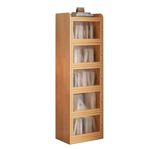 MESCXTY Acryl-Vitrine, 6-türiges Regal, Sammlervitrinen, staubdichter Kuriositätenschrank, Starke Tragfähigkeit, Aufbewahrung, schmaler Schubladen-Organizer für kleine Räume von MESCXTY