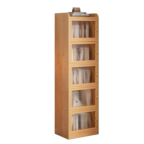 MESCXTY Acryl-Vitrine, 6-türiges Regal, Sammlervitrinen, staubdichter Kuriositätenschrank, Starke Tragfähigkeit, Aufbewahrung, schmaler Schubladen-Organizer für kleine Räume von MESCXTY