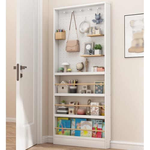 MESCXTY Aufbewahrung hinter der Tür, Lagerschränke, Organizer für Spielzeug und Bücher, Regal mit Lochplatte, Wohnzimmer, Arbeitszimmer usw. (Weiß, 120 cm) von MESCXTY