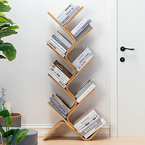 MESCXTY Baum Bücherregal,8-Regal Bücherregal Holz Bücherregale,Bodenstehend Für Wohnzimmer Home Office-A 140x59x13cm(55x23x5inch), (e1saz-001) von MESCXTY