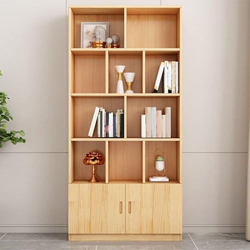 MESCXTY Bücherregal, Aufbewahrungswürfel aus natürlichem Kiefernholz, freistehende Vitrine mit 5 Ebenen und 10 Würfeln und geschlossenem Bücherregal für das Wohnzimmer, 35,5" L x 9,5" T 71" H MESCXTY Bücherregal, Aufbewahrungswürfel aus natürlichem Kiefernholz, freistehende Vitrine mit 5 Ebenen und 10 Würfeln und geschlossenem Bücherregal für das Wohnzimmer, 35,5" L x 9,5" T 71" H von MESCXTY