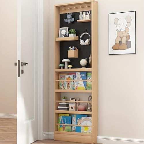 MESCXTY Bücherregal, Bücherregal hinter der Tür, Kinderbücherregal zur Wandmontage, Wandregal mit Lochplatte, schmal für Kinder, Wohnzimmer, Arbeitszimmer/Büro C 23,6" x 3,9" 70,1" von MESCXTY