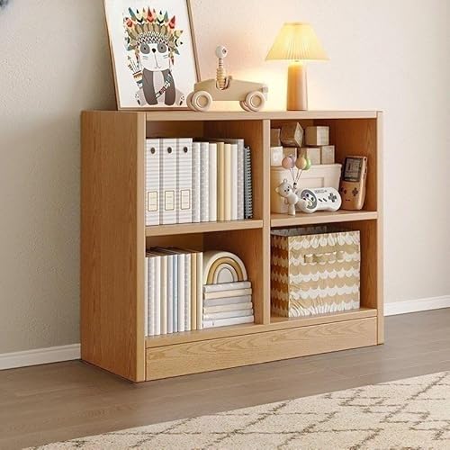 MESCXTY Bücherregal, moderner Aufbewahrungsschrank aus Holz mit geschlossenem Bücherregal für kompakte Aufbewahrung, Heimbüromöbel – Natur, 80 x 24 x 73 cm (L x B x H) von MESCXTY