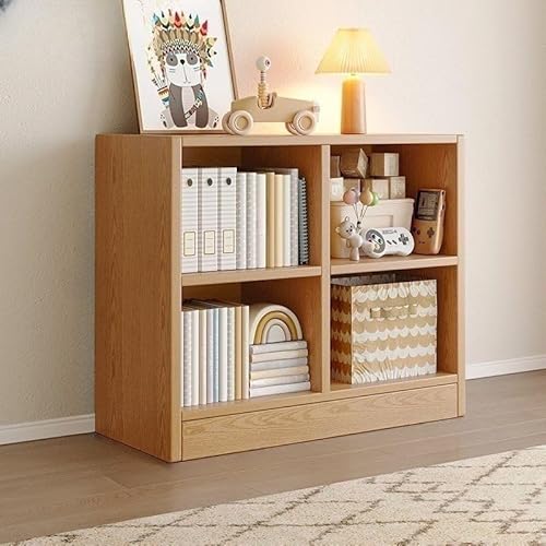 MESCXTY Bücherregal, moderner Aufbewahrungsschrank aus Holz mit geschlossenem Bücherregal für kompakte Aufbewahrung, Heimbüromöbel – Natur, 80 x 30 x 73 cm (L x B x H) von MESCXTY