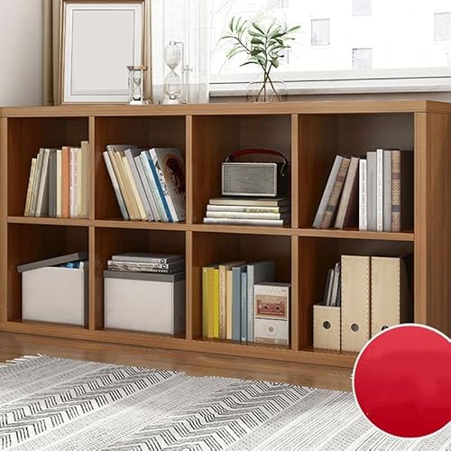 MESCXTY Bücherregal mit Aufbewahrung, 8-Würfel-Organizer-Vitrine mit 2 Regalebenen, freistehendes Bücherregal für Wohnzimmer, Spielbüro, Braun (47,5" L x 12" T 25,5" H) von MESCXTY
