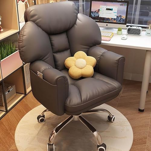 MESCXTY Bürostuhl aus Stoff, ergonomischer Computerstuhl mit Lendenwirbelstütze, verstellbare hohe Rückenlehne, Fußstütze, für Arbeit oder Gaming (Schwarz) von MESCXTY