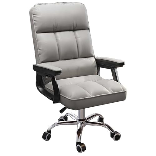 MESCXTY Chefsessel mit Fußstütze, Schreibtischstuhl, ergonomischer Computer-Schreibtischstuhl mit Lendenwirbelstütze, mit starkem Metallfuß, D von MESCXTY