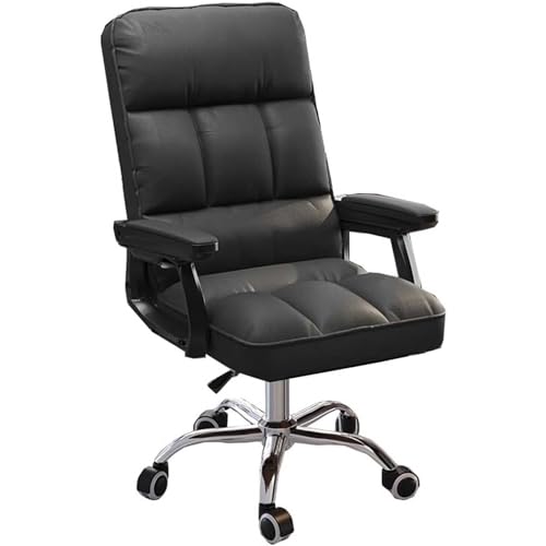 MESCXTY Chefsessel mit Fußstütze, Schreibtischstuhl für Zuhause, ergonomischer Computer-Schreibtischstuhl mit Lendenwirbelstütze, mit starkem Metallfuß, B von MESCXTY