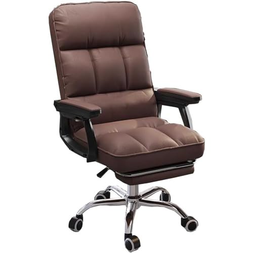 MESCXTY Chefsessel mit Fußstütze, Schreibtischstuhl für Zuhause, ergonomischer Computer-Schreibtischstuhl mit Lendenwirbelstütze, mit starkem Metallsockel, G von MESCXTY