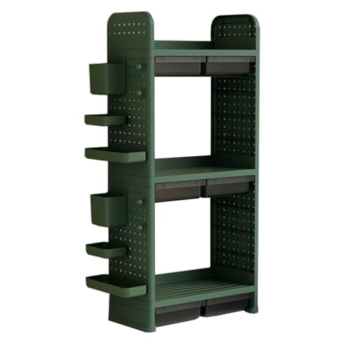 MESCXTY Desktop-Bücherregal-Aufbewahrungsregal, 2/3-stufiger Organizer mit Stifthalter und Schublade, Mehrzweck-Arbeitsplatten-Präsentationsregal für Büro und Zuhause,A,3 von MESCXTY