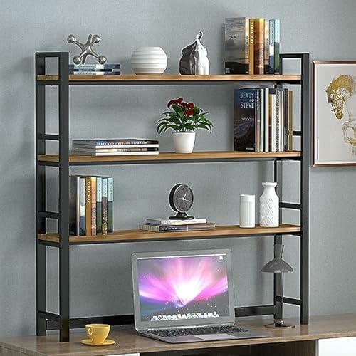 MESCXTY Desktop-Bücherregal für Computertisch 3-stufiger Hutch Bücherregal Organizer Arbeitsplatten-Aufbewahrungs-Display-Rack Home Office von MESCXTY