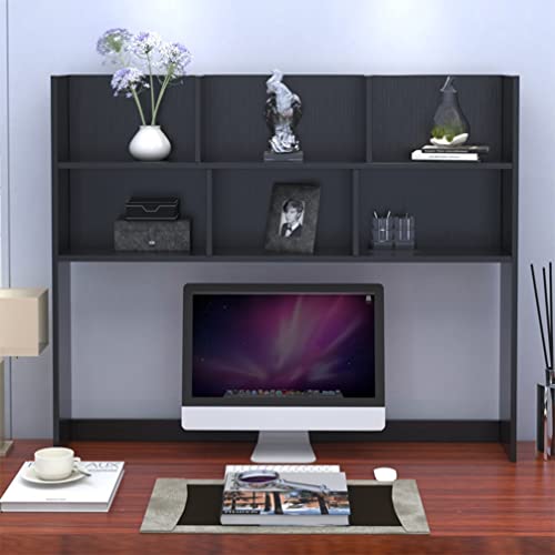 MESCXTY Desktop-Computer-Schreibtischregal mit Hutch-Bücherregal, 2-stufiges freistehendes Aufbewahrungsregal, Holz-Arbeitsplatten-Organizer (Farbe: B, Größe: 90 cm) von MESCXTY