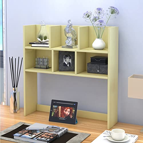 MESCXTY Desktop-Computer-Schreibtischregal mit Hutch-Bücherregal, 2-stufiges freistehendes Aufbewahrungsregal, Holz-Arbeitsplatten-Organizer (Farbe: C, Größe: 100 cm) von MESCXTY