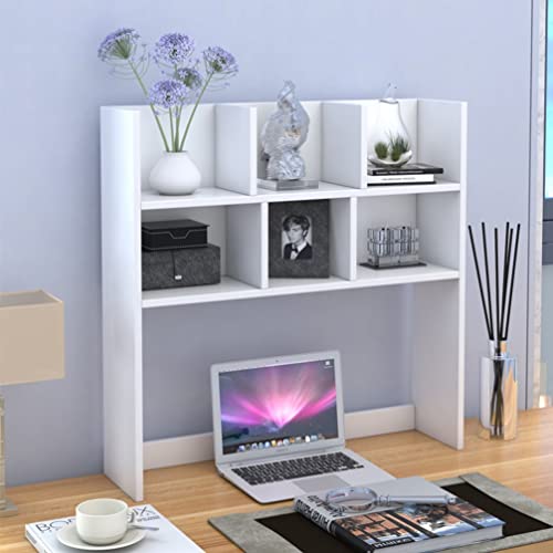 MESCXTY Desktop-Computer-Schreibtischregal mit Hutch-Bücherregal, 2-stufiges freistehendes Aufbewahrungsregal, Holz-Arbeitsplatten-Organizer (Farbe: E, Größe: 70 cm) von MESCXTY