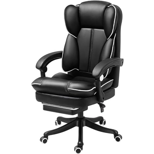 MESCXTY Ergonomischer Bürostuhl mit Lendenwirbelstütze, großer Chefsessel, Computer-Schreibtischstuhl, höhenverstellbar, drehbar, Computerstuhl, B von MESCXTY