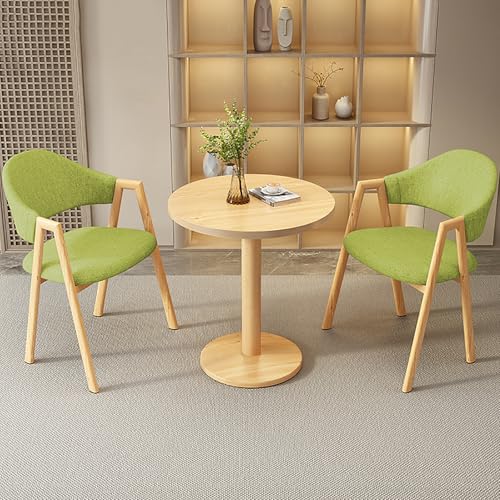 MESCXTY Esstisch-Set für 2, runder Küchentisch und gepolsterte Stühle mit PU-Polsterung,3-teiliges Esszimmertisch-Set,Couchtisch und Stuhl,Büro-Konferenz-Empfangstisch für Küche(60cm, J) von MESCXTY