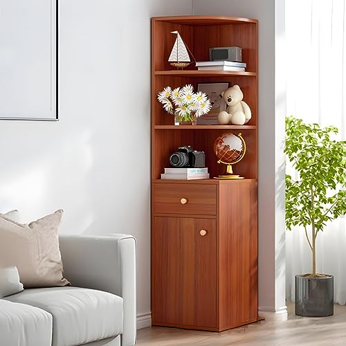 MESCXTY Geschlossenes Bücherregal aus Holz, Eckregal, Bücherregal, Schrank, Regal, dreieckig, multifunktional, Ablage, Walnussholz, mit 1 Schublade, 30 cm L x 30 cm B, 139 cm H MESCXTY Geschlossenes Bücherregal aus Holz, Eckregal, Bücherregal, Schrank, Regal, dreieckig, multifunktional, Ablage, Walnussholz, mit 1 Schublade, 30 cm L x 30 cm B, 139 cm H von MESCXTY