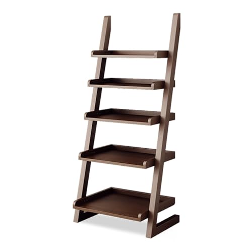 MESCXTY Leiter-Bücherregalturm, 5-stufiges Bücherregal aus Holz, bodenstehendes Ausstellungsregal, offenes Eckbücherregal, Pflanzen- und Blumen-Organizer, für kleine Räume,B von MESCXTY