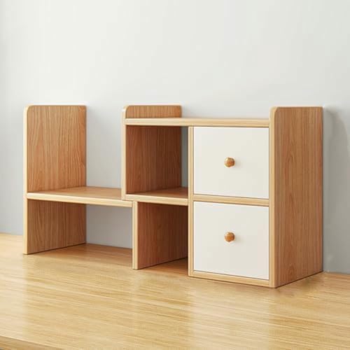 MESCXTY Offenes Aufbewahrungsregal, Schreibtisch-Organizer aus Holz, Schreibtisch-Bücherregal, Computer-Tischplatte für Wohnheime, Mehrzweck-Arbeitsplatten-Hutch-Bücherregal mit Schublade, B von MESCXTY