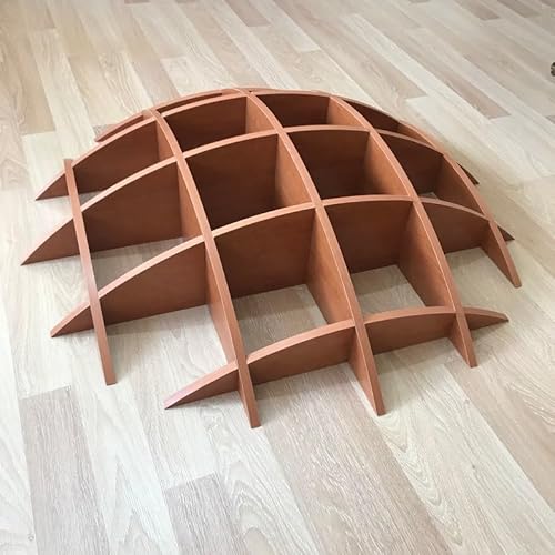 MESCXTY Ovales Wandregal, Holzdekor, rundes Hausgeschenk, kugelförmiges Bücherregal aus Holz zur Einweihung, dekoratives Bücherregal (klein) von MESCXTY