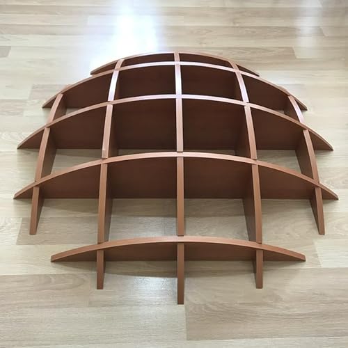 MESCXTY Ovales Wandregal, Holzdekor, rundes Hausgeschenk, kugelförmiges Bücherregal aus Holz zur Einweihung, dekoratives Bücherregal (mittel) von MESCXTY