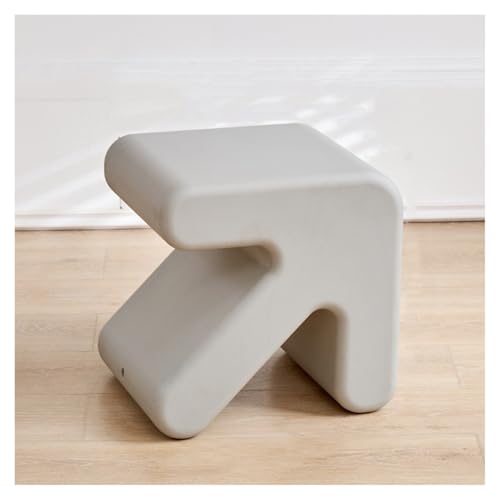MESCXTY Pfeil-Fußhocker, exquisiter kleiner Couchtisch, S-förmiger weicher Fußhocker, Ankleidestuhl, bequemer Sitz im Wohnzimmer, Schlafzimmer, Eingang (Hellgrau) von MESCXTY
