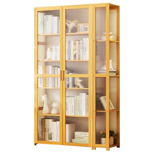 MESCXTY Vitrine mit Doppeltür, Vitrine mit 5 Etagen, Bücherregal, Kuriositätenkabinett, Regal für Sammlerstücke, Bücherregal, Schrank, Schlafzimmer, Wohnzimmer MESCXTY Vitrine mit Doppeltür, Vitrine mit 5 Etagen, Bücherregal, Kuriositätenkabinett, Regal für Sammlerstücke, Bücherregal, Schrank, Schlafzimmer, Wohnzimmer von MESCXTY