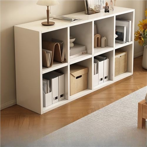 MESCXTY Würfelförmige Aufbewahrung, offenes Bücherregal, Organizer für 8 Aufbewahrungsfächer, Regal mit Rückwand, Vitrine für Büro, Wohnzimmer, Zuhause (weiß, 47,2 x 10,6 x 29,5 Zoll) von MESCXTY