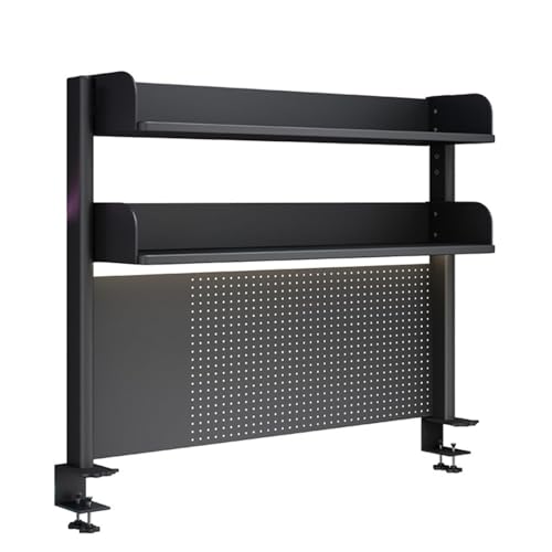 Mehrzweck-Bücherregal für die Arbeitsplatte, Schreibtischregal, Aufbewahrungsregal, Organizer-Regal zum Anklemmen, Extender-Pegboard-Arbeitsplatz, Sichtschutz für Gaming-Schreibtisch, Metall-Desktop-D von MESCXTY