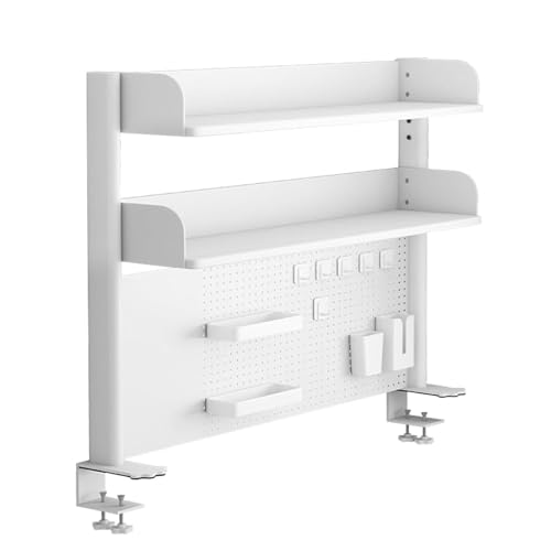 Mehrzweck-Bücherregal für die Arbeitsplatte, Schreibtischregal, Aufbewahrungsregal zum Anklemmen, Extender-Pegboard-Arbeitsplatz, Sichtschutz für Gaming-Schreibtisch, Metall-Desktop-Display-Rack (wei Mehrzweck-Bücherregal für die Arbeitsplatte, Schreibtischregal, Aufbewahrungsregal zum Anklemmen, Extender-Pegboard-Arbeitsplatz, Sichtschutz für Gaming-Schreibtisch, Metall-Desktop-Display-Rack (wei von MESCXTY