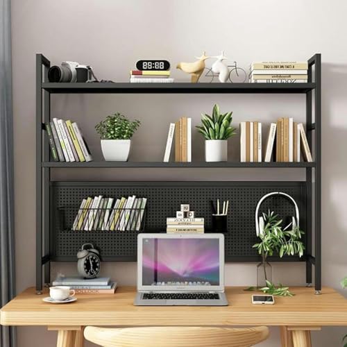 Metall-Schreibtisch-Bücherregal für Computertische, Schmiedeeisen-Bücherregal mit Lochplatte, 2-stufiges Mehrzweck-Aufbewahrungsregal für Arbeitsplatten, Präsentationsregal für Zuhause, Wohnheim, Küc Metall-Schreibtisch-Bücherregal für Computertische, Schmiedeeisen-Bücherregal mit Lochplatte, 2-stufiges Mehrzweck-Aufbewahrungsregal für Arbeitsplatten, Präsentationsregal für Zuhause, Wohnheim, Küc von MESCXTY