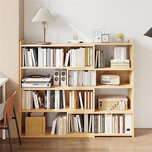 Modernes Bücherregal aus Holzwerkstoff, Standard-Bücherregal mit offener Rückseite, einziehbares Bodenregal, für Zuhause, mehrstöckiges Arbeitszimmer, Lagerregal, Schrank, Natur, 78,7 cm L x 30,5 cm von MESCXTY