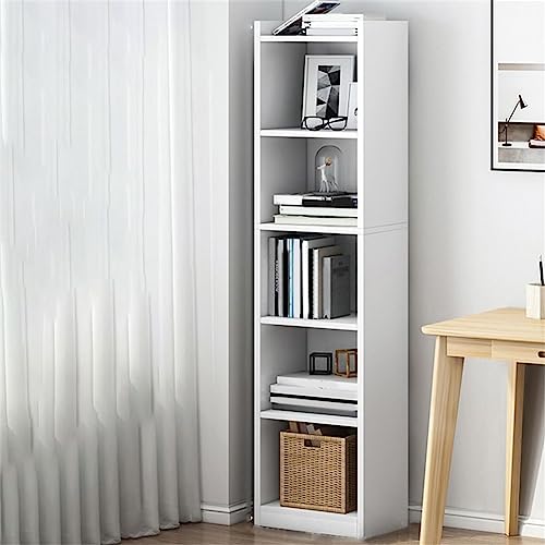 Modernes Bücherregal mit geschlossener Rückseite, Bücherregal aus Holzwerkstoff für Zuhause, kleines Eckregal, Spind, Boden, schmaler Spalt, platzsparender Lagerschrank, 30 cm L x 24 cm B, 159,8 cm H von MESCXTY