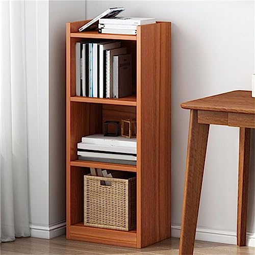Modernes Bücherregal mit geschlossener Rückseite, Bücherregal aus Holzwerkstoff für Zuhause, kleines Eckregal, Spind, Boden, schmaler Spalt, platzsparender Lagerschrank, Braun, 11,8"L x 9,4"B, 37,8"H von MESCXTY