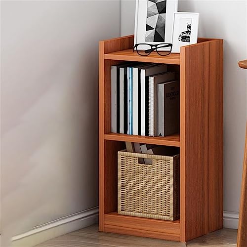 Modernes Bücherregal mit geschlossener Rückseite, Bücherregal aus Holzwerkstoff für Zuhause, kleines Eckregal, Spind, Boden, schmaler Spalt, platzsparender Lagerschrank, Braun, 26,9 cm L x 24,9 cm B, von MESCXTY