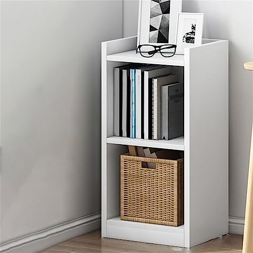 Modernes Bücherregal mit geschlossener Rückseite, Bücherregal aus Holzwerkstoff für Zuhause, kleines Eckregal, Spind, Boden, schmaler Spalt, platzsparender Lagerschrank, Weiß, 26,9 cm L x 24,9 cm B, 6 von MESCXTY