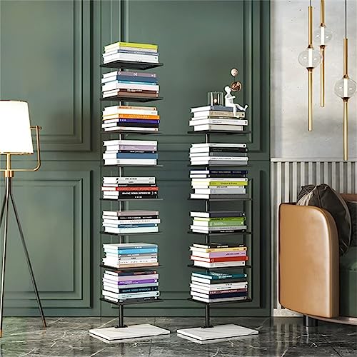 Modernes Bücherregal mit offener Rückseite, vertikales Regal, Bücherregal, nordisch, unsichtbar, für Boden und Wand, Schlafzimmer, Aufhängung, einfache kleine Wohnung, Schwarz, 35,4 cm L x 24,9 cm B, von MESCXTY