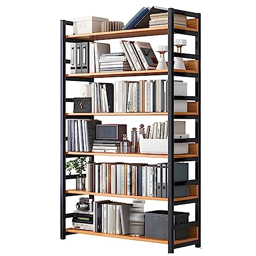 Offenes Bücherregal aus Holz, modern, minimalistisch, für das Home-Office, Bücherregal, mehrschichtiger TV-Schrank, Seitenregal, 80 cm lang, kombiniertes Lagerregal aus Stahl und Holz, schlichtes Schw von MESCXTY