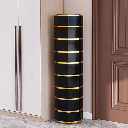 Premium-Schuhregalturm aus Metall, drehbarer Organizer, freistehender Schrank mit Türen, vertikale runde Aufbewahrung für kleine Räume, drehbares Regal für den Eingangsbereich von Zuhause, Schlafzimm Premium-Schuhregalturm aus Metall, drehbarer Organizer, freistehender Schrank mit Türen, vertikale runde Aufbewahrung für kleine Räume, drehbares Regal für den Eingangsbereich von Zuhause, Schlafzimm von MESCXTY
