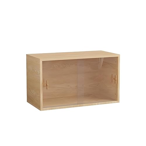 Schrank, Bücherregal aus Holz mit geschlossener Rückseite, Standard-Kommoden aus Holz mit schmalem Design und geringer Höhe – natürliches transparentes Acryl Schrank, Bücherregal aus Holz mit geschlossener Rückseite, Standard-Kommoden aus Holz mit schmalem Design und geringer Höhe – natürliches transparentes Acryl von MESCXTY