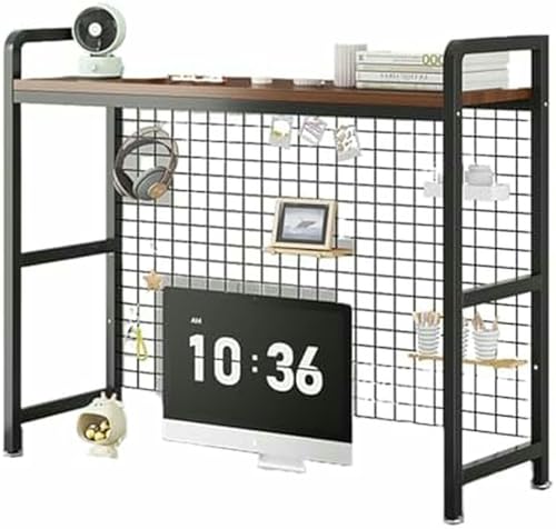 Schreibtisch-Bücherregal für Computertisch, Bücherregal aus Metall mit Gitterplatte, Arbeitsplatten-Ständer, Ausstellungsregal, Bücher-Organizer für Wohnheimbüros Schreibtisch-Bücherregal für Computertisch, Bücherregal aus Metall mit Gitterplatte, Arbeitsplatten-Ständer, Ausstellungsregal, Bücher-Organizer für Wohnheimbüros von MESCXTY