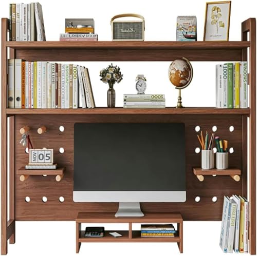 Schreibtisch-Bücherregal für Computertisch – Mehrzweck-Bücherregal für die Arbeitsplatte, 2-stufiger Bücherregal-Schreibtisch, Organizer-Aufbewahrungsregal aus Massivholz, Gestell Schreibtisch-Bücherregal für Computertisch – Mehrzweck-Bücherregal für die Arbeitsplatte, 2-stufiger Bücherregal-Schreibtisch, Organizer-Aufbewahrungsregal aus Massivholz, Gestell von MESCXTY