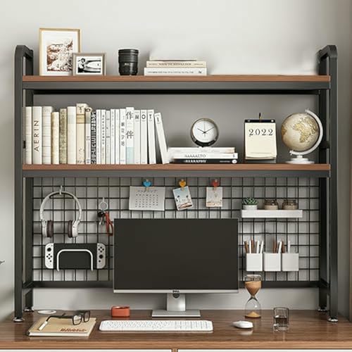 Schreibtisch-Organizer-Regal, Bücherregal mit Mesh-Panel, Arbeitsplatten-Ständer-Display-Regal für Home-Office-Wohnheim, platzsparend von MESCXTY